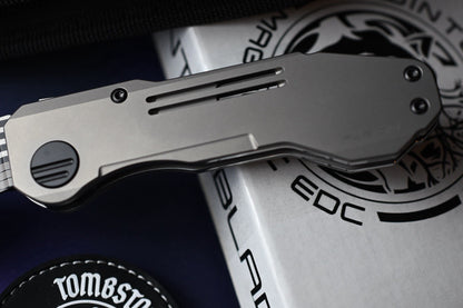 NEW Winterblade Fusion - Natural Titanium Scales w/ Laser Bacon M390 Blade