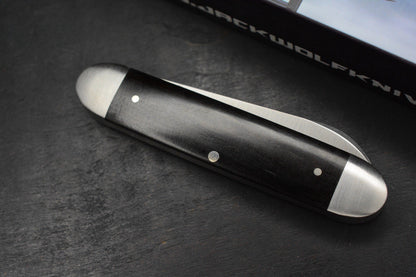 NEW Jack Wolf Knives Gateway Equal End Ebony Slip Joint / Satin Sandvik Blade