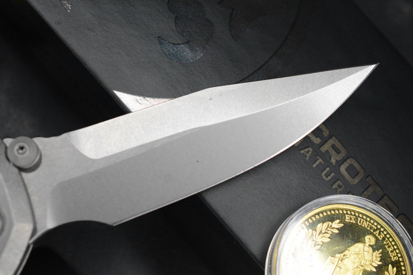 NEW Microtech Socom Elite Bar Lock Slab Side Ti Spearpoint w/ John Wick Pack