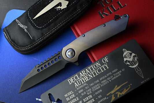 RARE Marfione Customs Warhound - Blue Fade Ti/ Blue Ti /  DLC M390 SN003