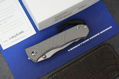 NEW Chris Reeve Umnumzaan - Sand Blasted / Drop Point Magnacut w/Leather Sheath