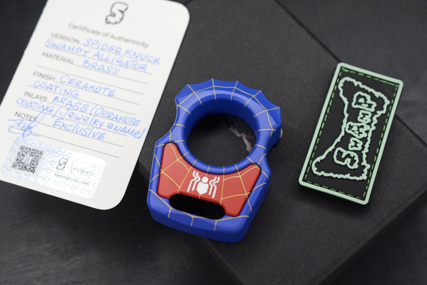 RARE SWAMP EDC Swampy Alligator Spider-Man SN Red/ Blue Cera Brass Re Microtech