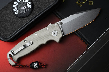 NEW Demko AD20 XXX Shark Lock - Tan G10 / CPM3V Stud Only w/ Poison Bead