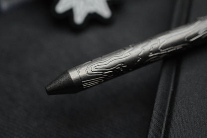 NEW Triple Aught Design x Fellhoelter TiBolt Pen - Mean Skull w/ TAD Patch