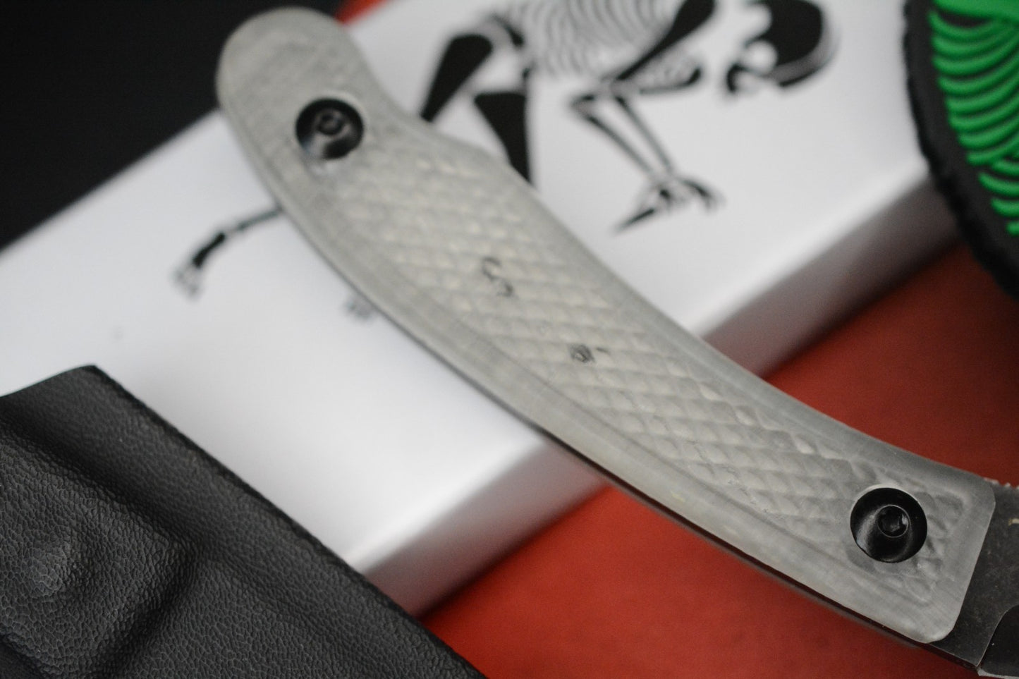 RARE Ed’s Manifesto & Sneakreaper Elvia Field Knife - Clear Scale Acid Stonewash