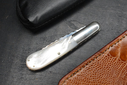 RARE++ Joe Kious Slipjoint Mother Of Pearl / Engraved Lock Back / Bolsters