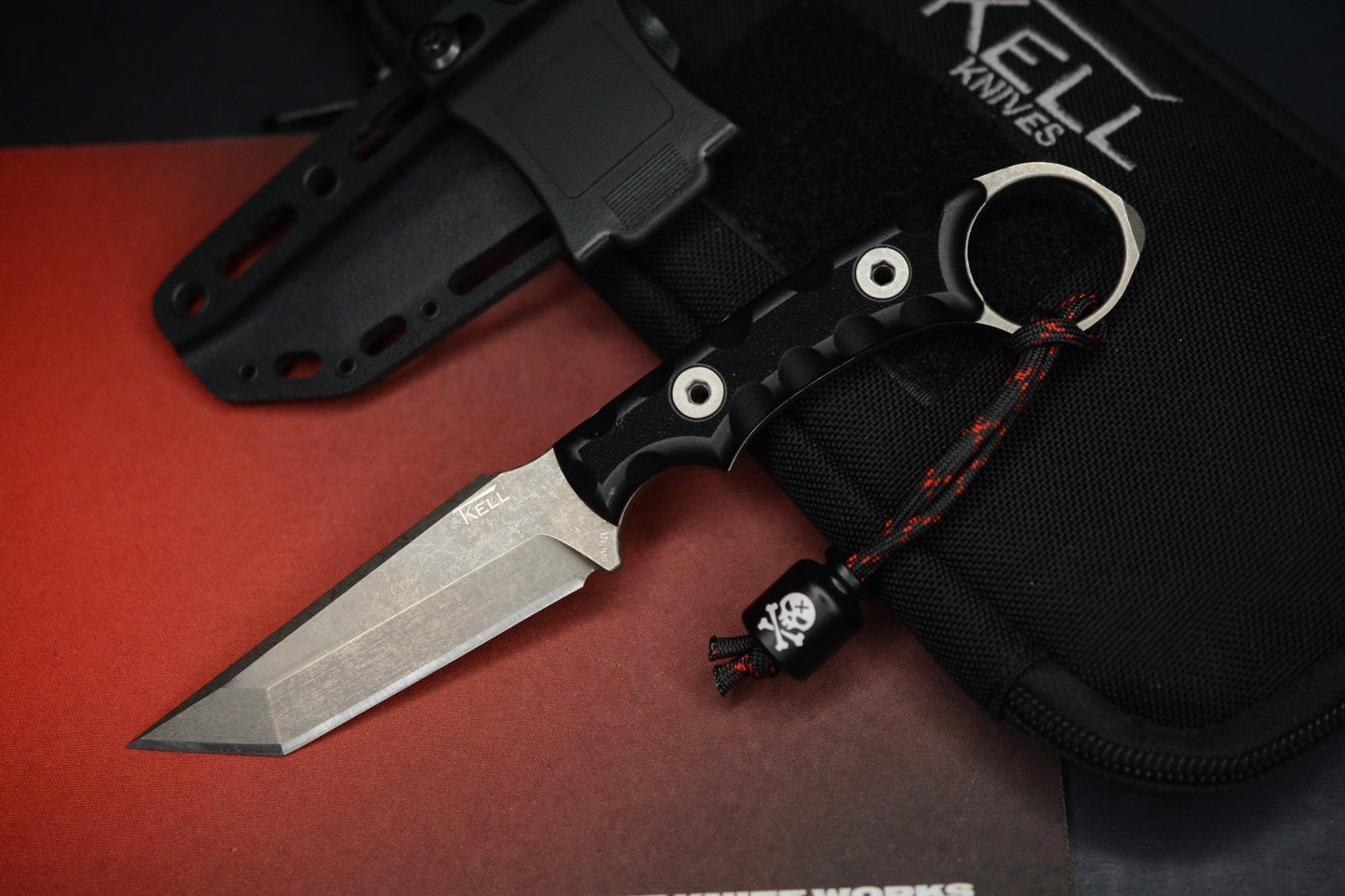 NEW TKell Knives Nighthawk Battlelock Black / Recon Distressed w/ Poison Bead