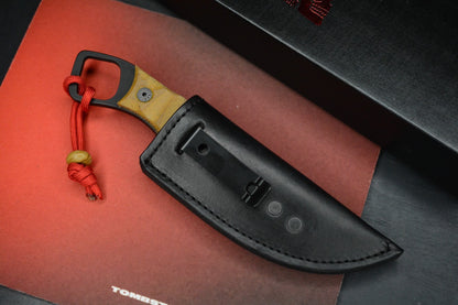 RARE Crimson Customs RPM Iron Wolf Black / Butterscotch Micarta (1of 1 Custom)