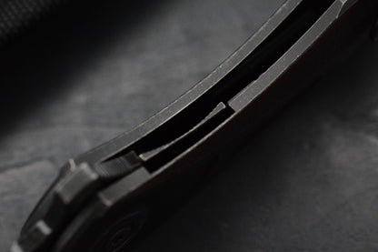 RARE Custom Knife Factory Sukhoi 5 Blackwash  w/ Crystalized Ti Backspacer /M398