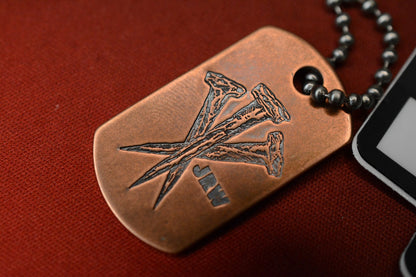 RARE JRW x Steel Flame Copper Nails Dog Tag Discontinued Highly Collectible