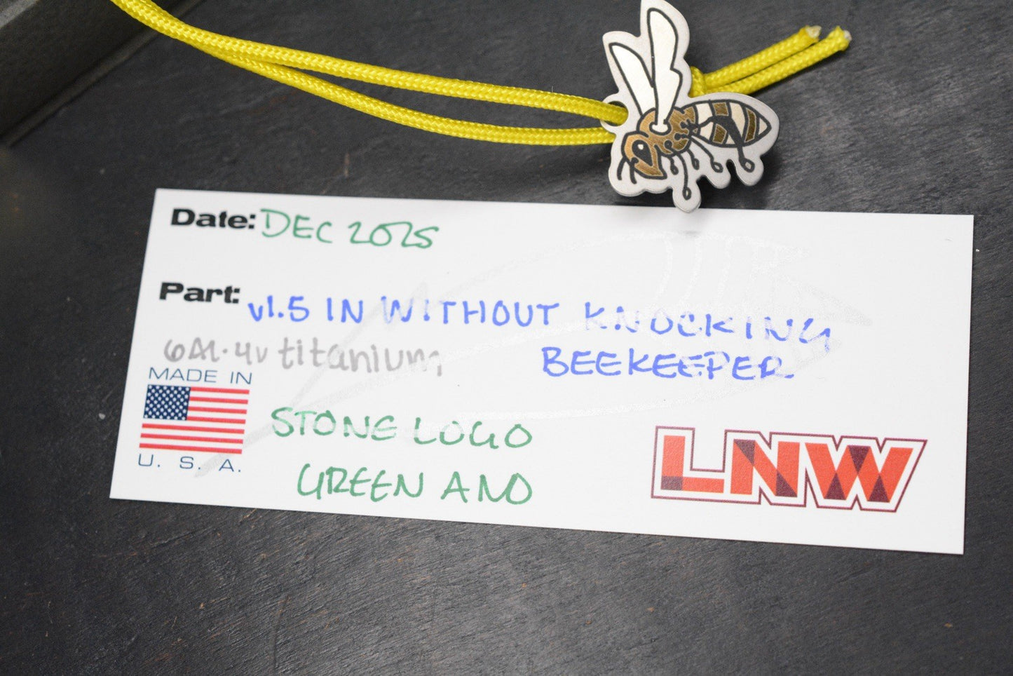 NEW Lynch NW In Without Knocking v1.5 Bee Keeper Stone Logo Green Ano Ti