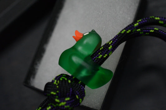 RARE Urban EDC Lucky Duck - Emerald Green Lanyard Bead USA MADE Polymer Resin