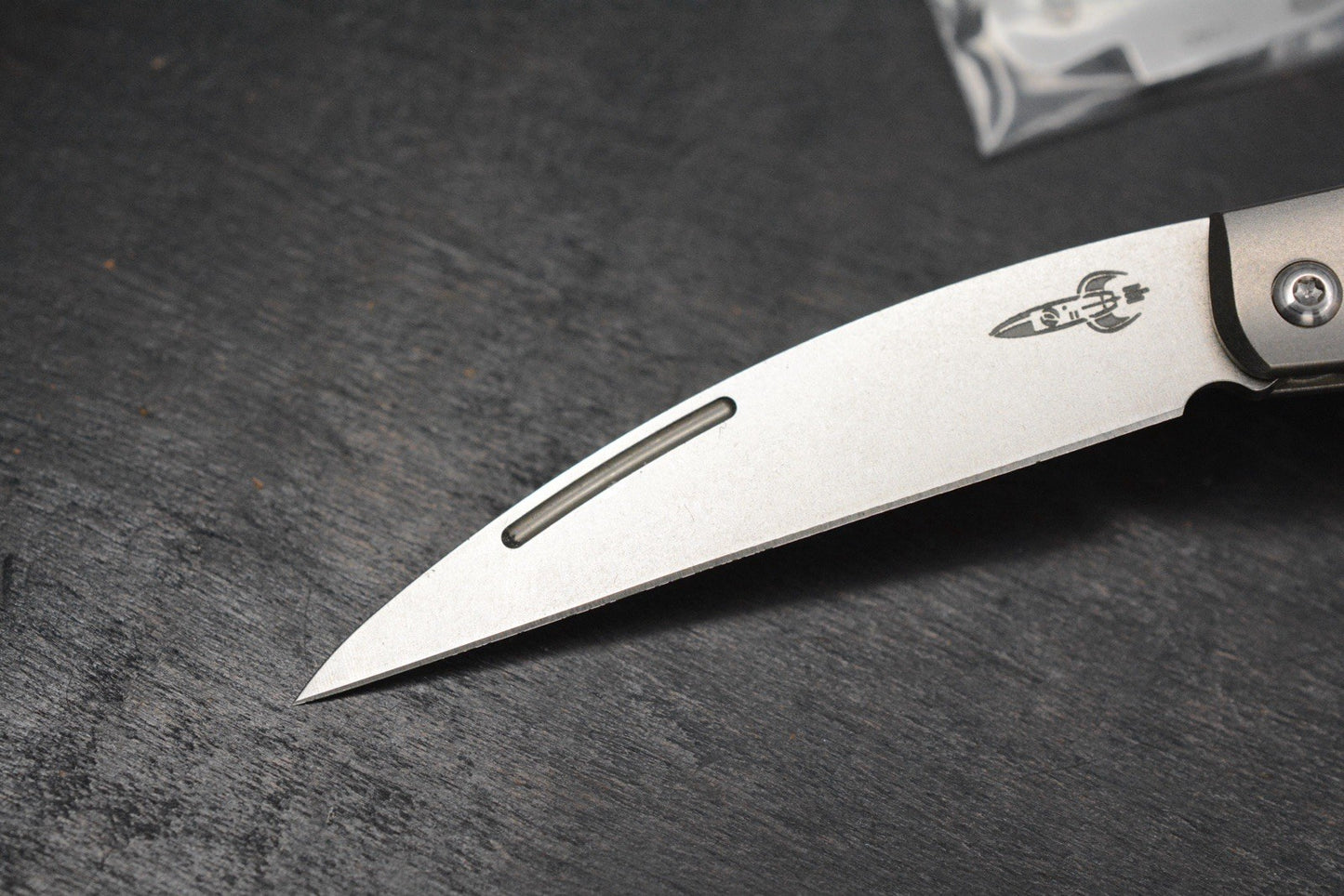 NEW D Rocket Designs Serpentine Slipjoint Ti M390 Wharncliffe Bottle Opener