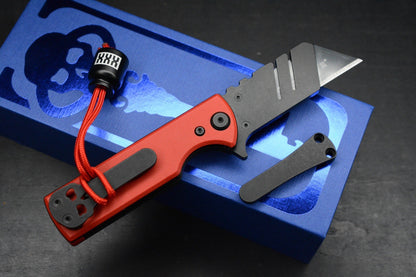 NEW Chaves EXC Chub Utility Knife Flipper / Red Micarta Handle w/ Poison Bead