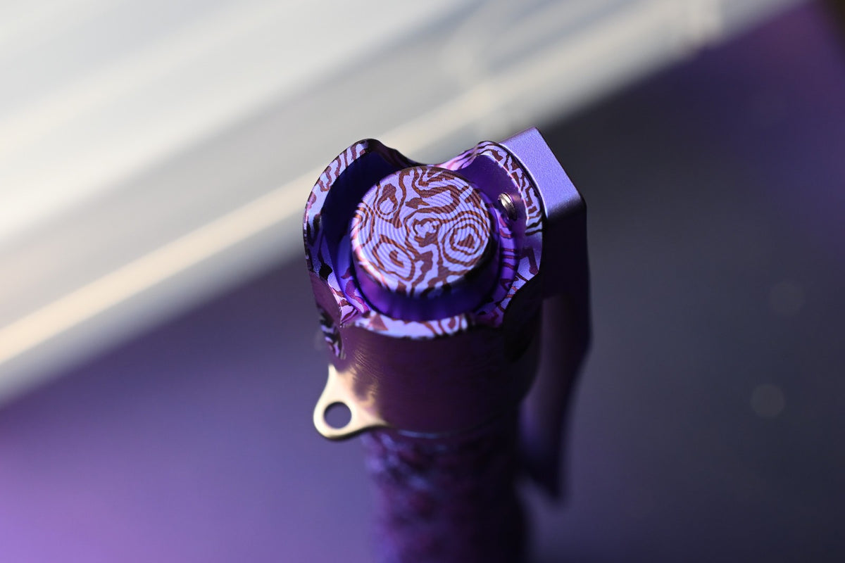 RARE Reylight x Urban EDC Pineapple Mini Flashlight - Purple Ti Seigahai Milled