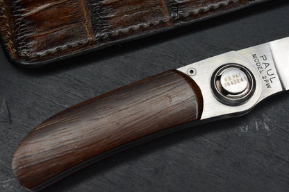RARE Gerber Paul Knife 2PW Cocobolo Wood Handles w/ Robertson Gator Sheath