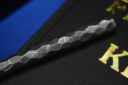 RARE Royal Creations Rocked Damascus & Copper Twist Pen - Re Playge Microtech