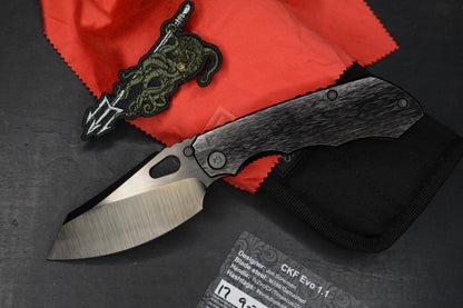 RARE Custom Knife Factory Rotten Evo 1.1 Barked Black DLC POLISHED w/ PDW Patch