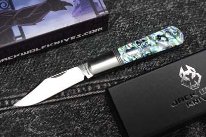 NEW Jack Wolf Gateway Barlow - Abalone Handle/ Nickel Silver/ Sandvik 14C28N