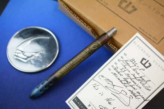 RARE BLACKSIDE Customs BSC-P Pen Mandalorian - Naval Brass /Beskar Engraved