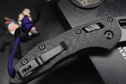 NEW Microtech Stitch-Ram-Lok Carbon Fiber Black DLC w/ Playge Skall & Extras