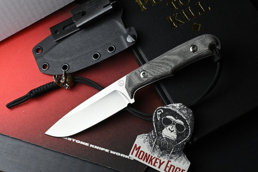 NEW Chris Reeve Knives Backpacker - Black Canvas Micarta w/ Monkey Bead & Patch