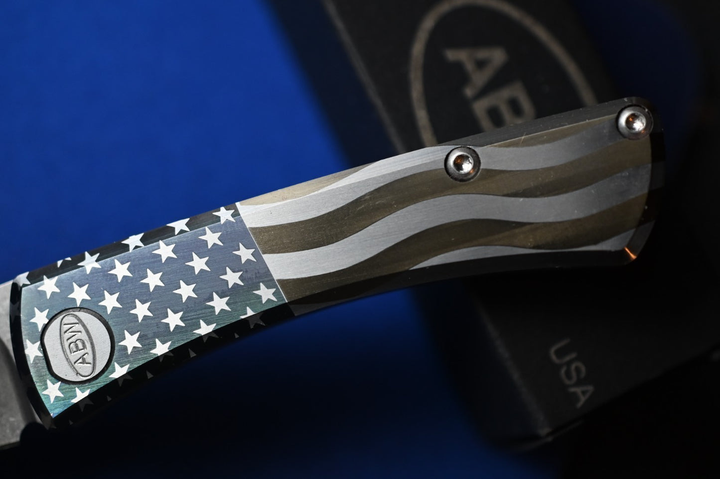 NEW American Blade Works Slip Joint - Stars & Stripes Ti Handle / Magnacut