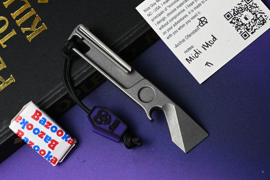 NEW Nice Guy Machine Co - Midi Mod Ti Pry Bar - w/ Data Crew Coffin Bead NGMCo