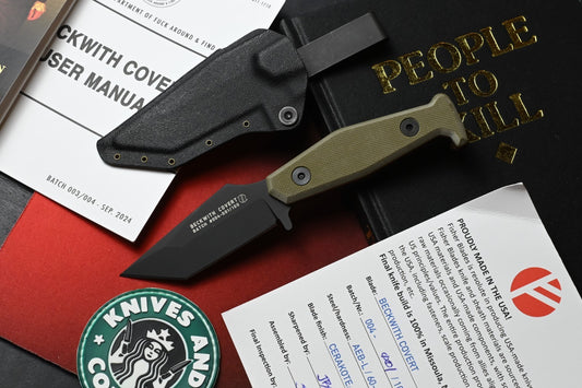 NEW Fisher Beckwith Covert OD Green G10 AEB-L DLC Blade w/ COA & Sheath SOLD OUT