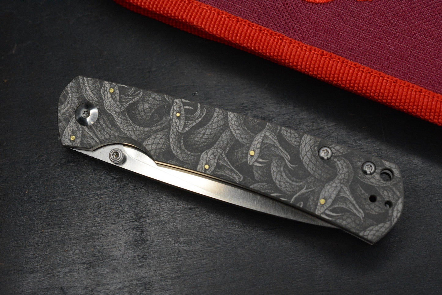 CUSTOM 1 Of 1 Monterey Bay Knives Old Guard Engraved “Circle Of Snakes Grafx”