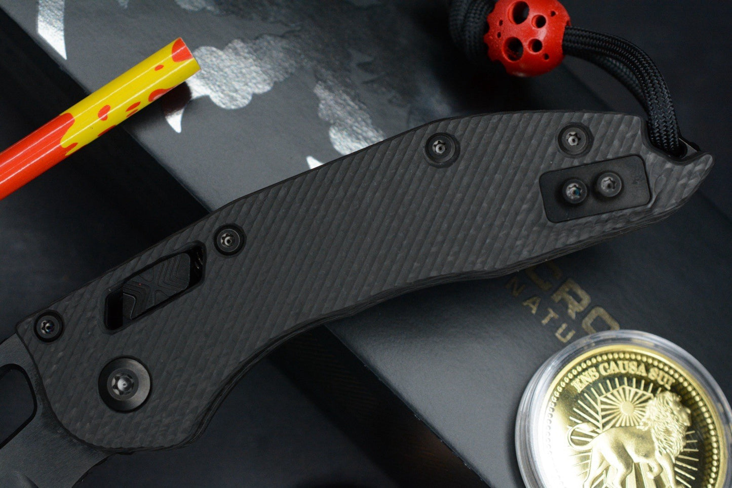 NEW Microtech Stitch-Ram-Lok Carbon Fiber Black DLC w/ Playge Skall & Wick Pack