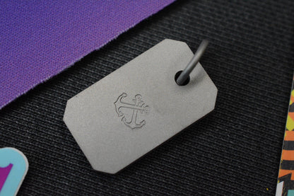 RARE 4t5 Design Mini Dog Tag Matte Titanium Stamped Logo