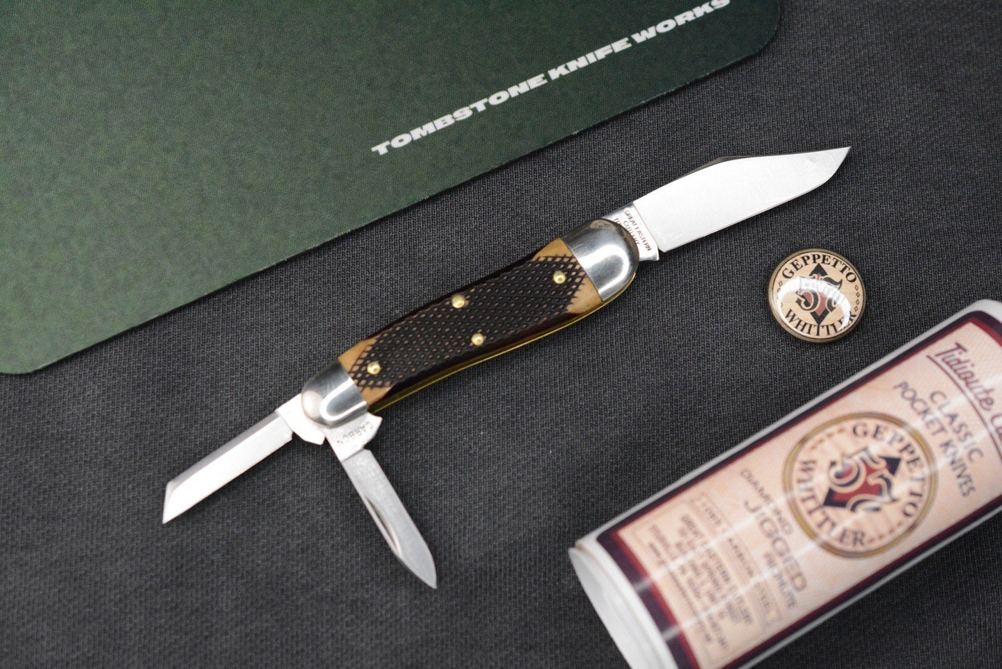 NEW Great Eastern Cutlery - Geppetto Whittler Chocolate Checkered Richlite