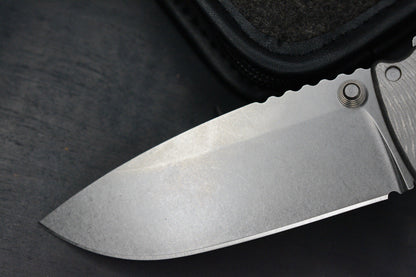 RARE Demko AD20 XL MagnaCut Drop Point / Textured Bead Blasted Ti w/ Tombstone