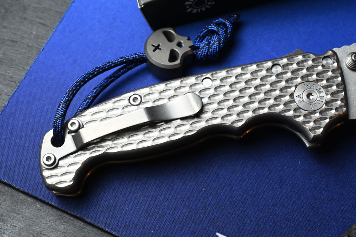 RARE Demko AD20 Kopis V2 Jigged Ti / CPM3V w/ Necro Bead & Patch