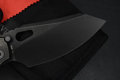 RARE Custom Knife Factory Rotten Evo 1.1 Barked Black DLC/S90V Matte