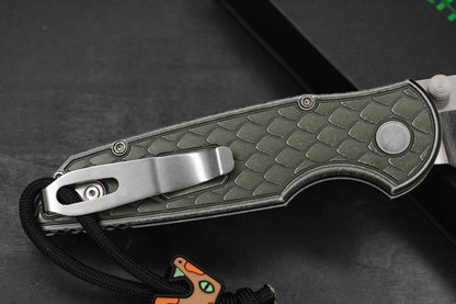 NEW Protech Integrity Battle Worn Reptile Green Scale Pattern w/ Wkrmn Bead
