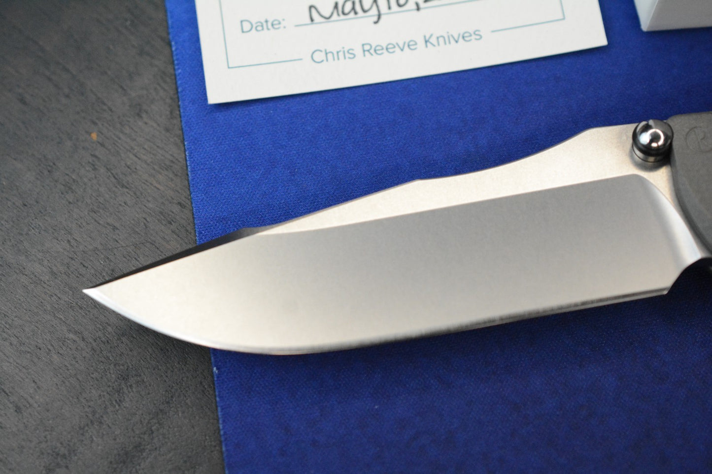 NEW Chris Reeve Umnumzaan - Sand Blasted / Drop Point Magnacut w/Leather Sheath