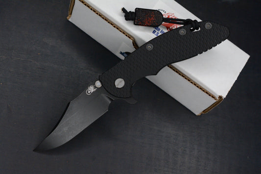 RARE Hinderer XM-18 Battle Black Magnacut Bowie/ G10 w/ Splatter Tombstone Bead