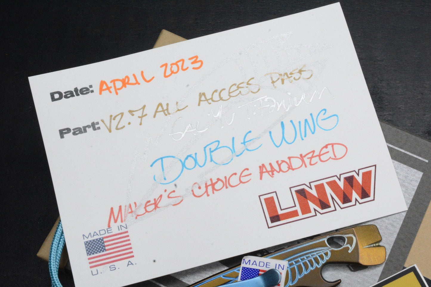 NEW Lynch Northwest V2.7 Double Wing Makers Choice Ano Pry w/ Custom Bead & COA