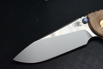 RARE Hinderer Spec Assembly XM-18 2-Tone/ Natural Micarta / Purple BB Brass Hdw