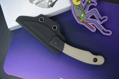RARE Ed’s Manifesto & Sneakreaper Elvia Field Knife - Tan G10 / Acid Stonewash