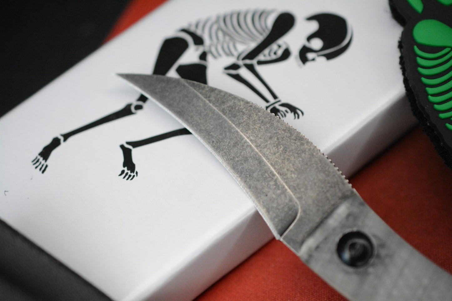 RARE Ed’s Manifesto & Sneakreaper Elvia Field Knife - Clear Scale Acid Stonewash