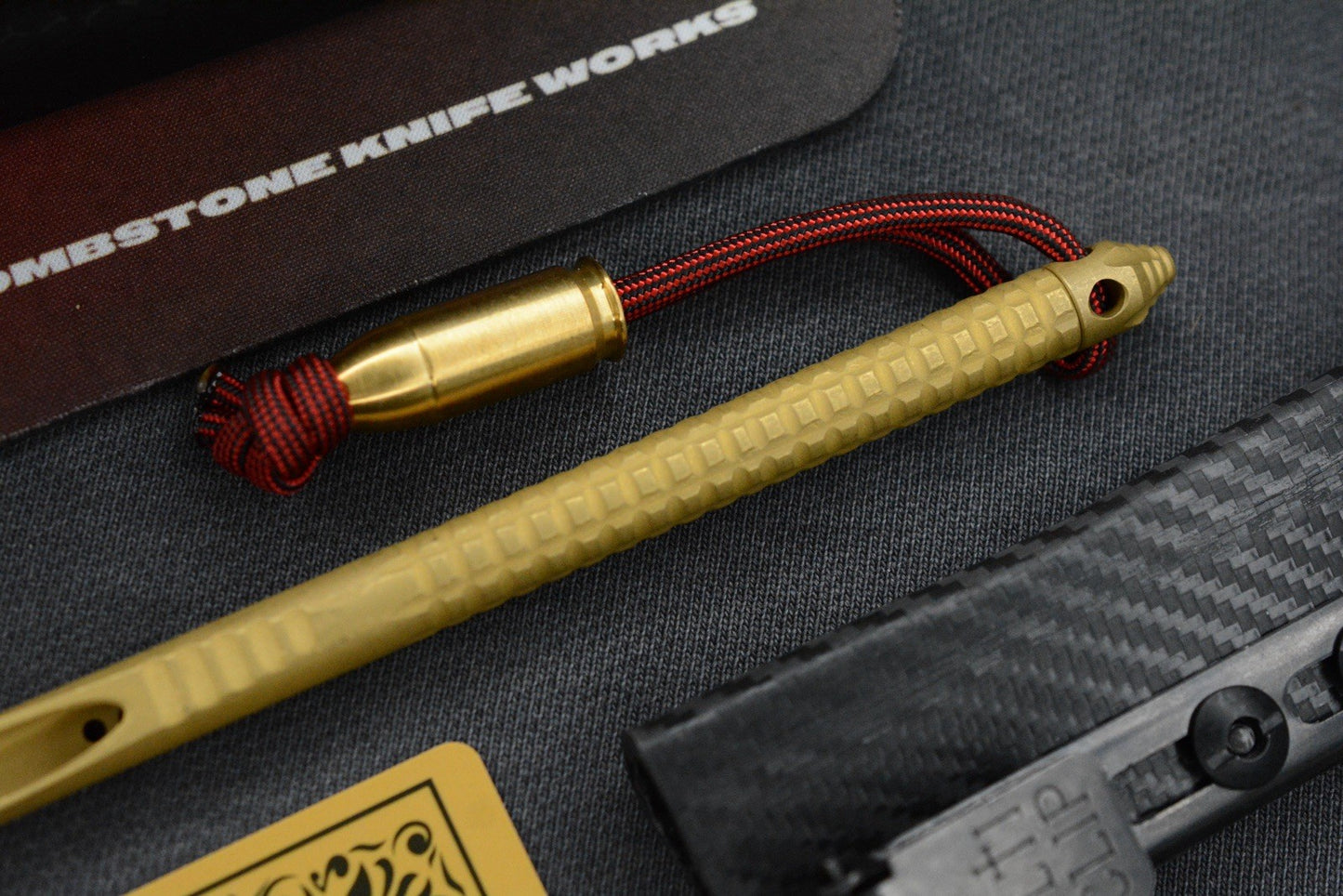 RARE Microtech TAC-P Ti PVD Gold Spike w/ John Wick Pack & Bullet Bead