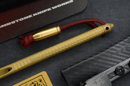 RARE Microtech TAC-P Ti PVD Gold Spike w/ John Wick Pack & Bullet Bead