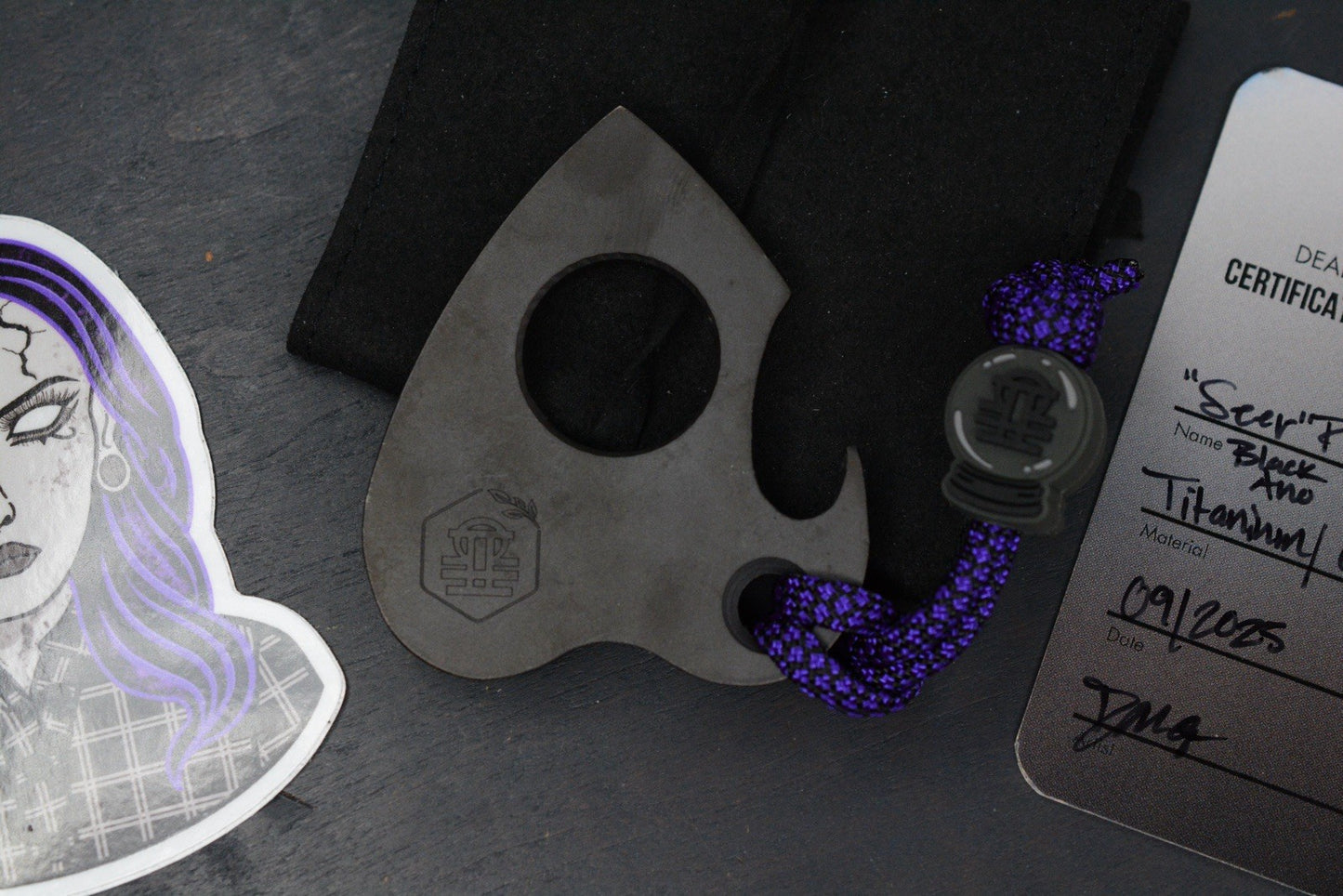 RARE Dead Mystic EDC Seer Planchette Black PVD Ti Bottle Opener w/ DM Bead & COA
