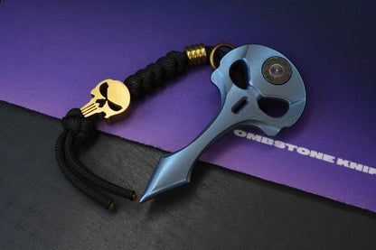 RARE Metal One Anodized Punisher Spike Pry Bar w/ Brass Bead Re NGMCo Microtech