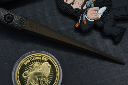 RARE Half Face Blades Cardiac Spike Black Micarta Midnight Brze w/John Wick Pac