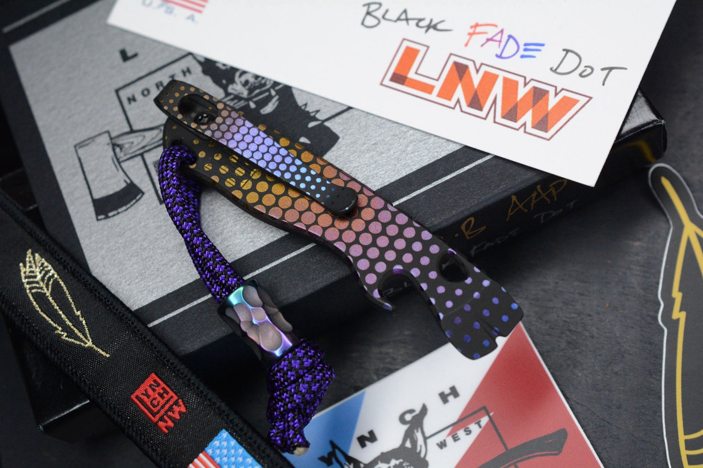 NEW Lynch NW Thirsty V2 Black Fade Hyper Dot Pry Bar w/ Jimped Ano Bead