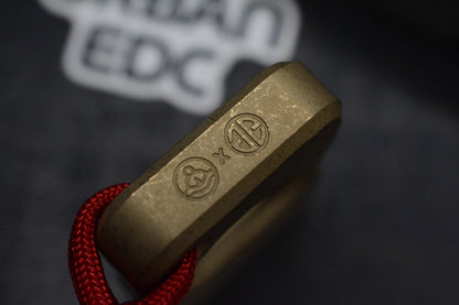 NEW Urban EDC x Cad Lab Fist Bump Bottle Opener Dark washed Brass w/Rocket Bead